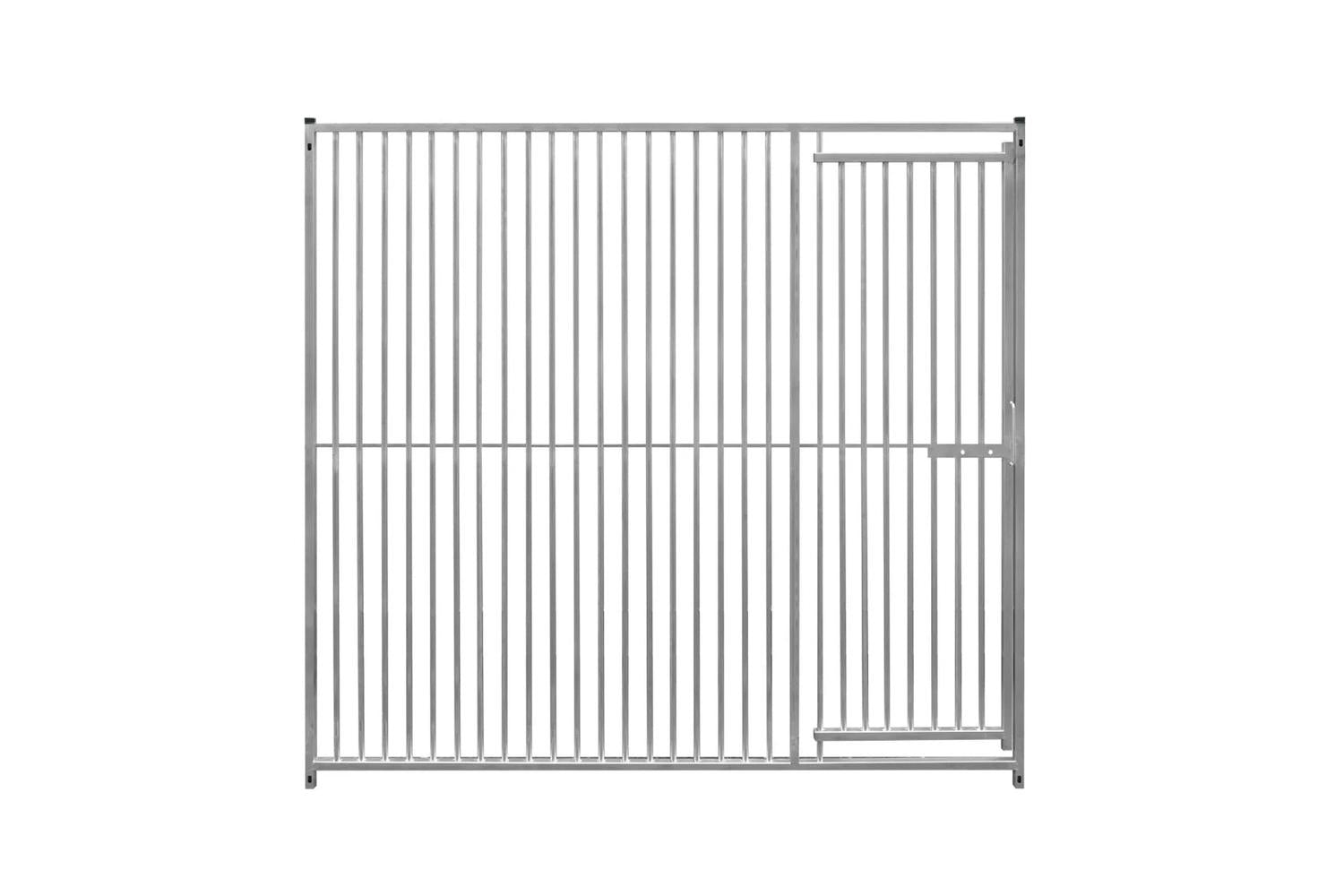 Monstershop 2m Dog Run Panel with Ground Fixing Brackets | 5cm Bar Spacing | Silver-2