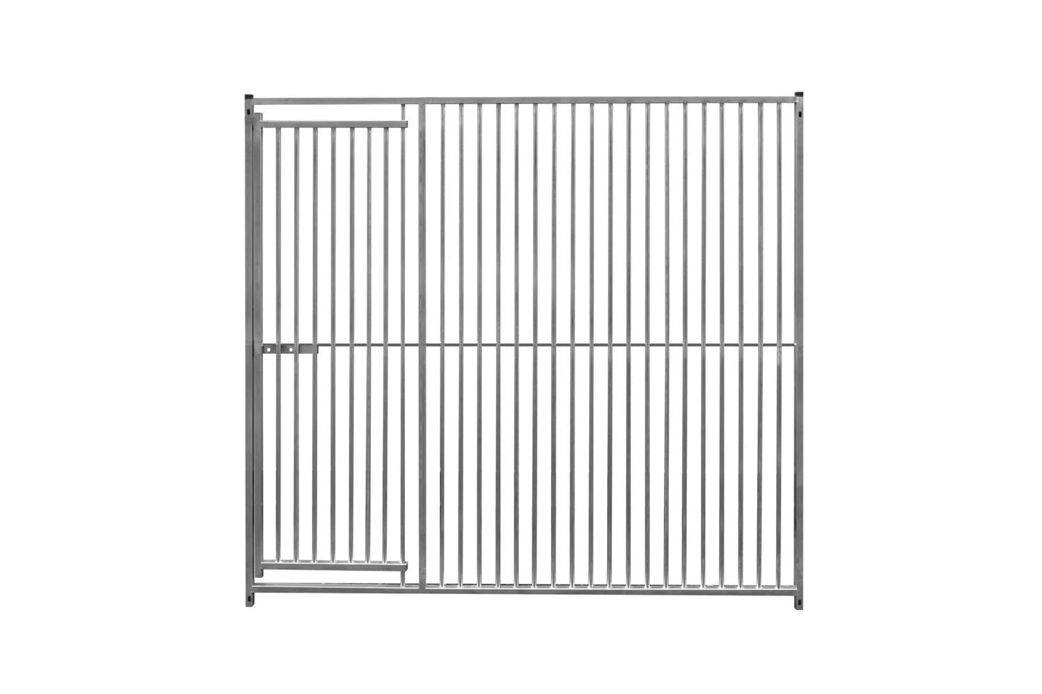 Monstershop 2m Dog Run Panel with Ground Fixing Brackets | 5cm Bar Spacing | Silver-4
