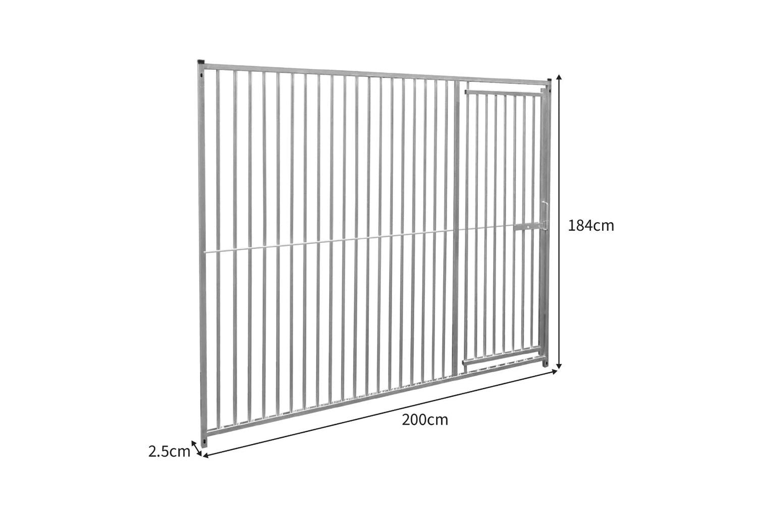 Monstershop 2m Dog Run Panel with Ground Fixing Brackets | 5cm Bar Spacing | Silver-7