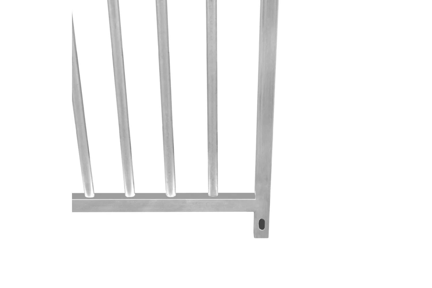Monstershop 2m Dog Run Panel with Ground Fixing Brackets | 5cm Bar Spacing | Silver-8