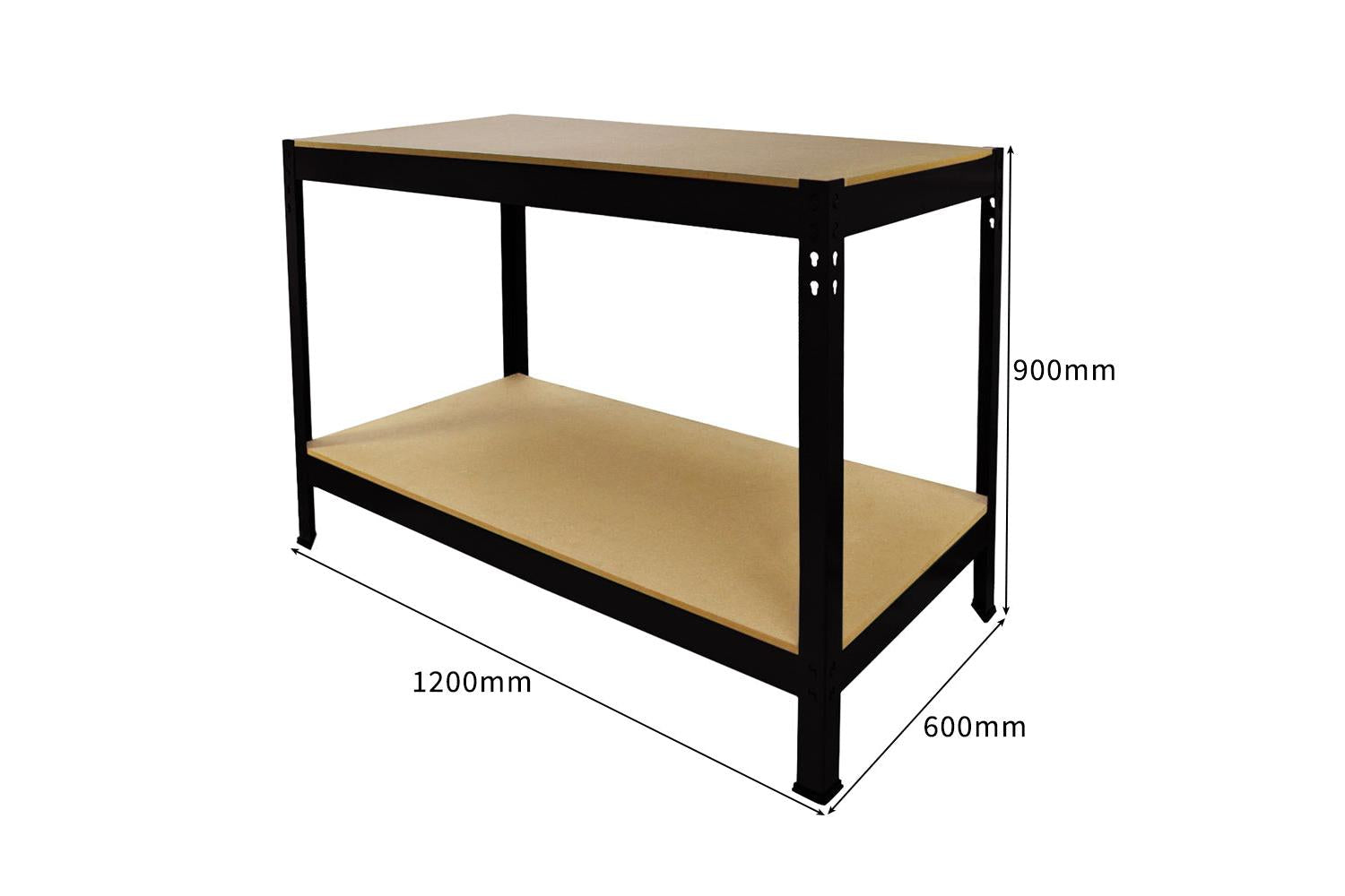 Monstershop 3 X 90cm T-Rax Metal Racking Units  & Workbench | Black-7