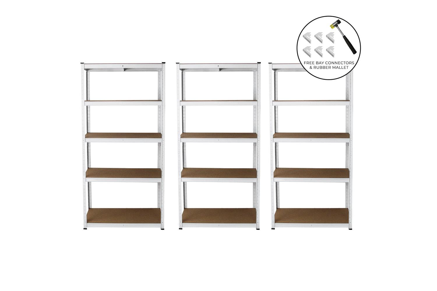 Monstershop 3 x E-Rax Metal Racking Units | White-2