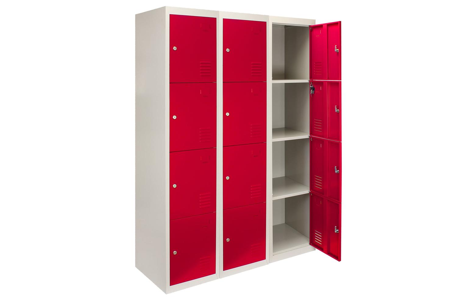 Monstershop 3 x Metal Storage Lockers | Red