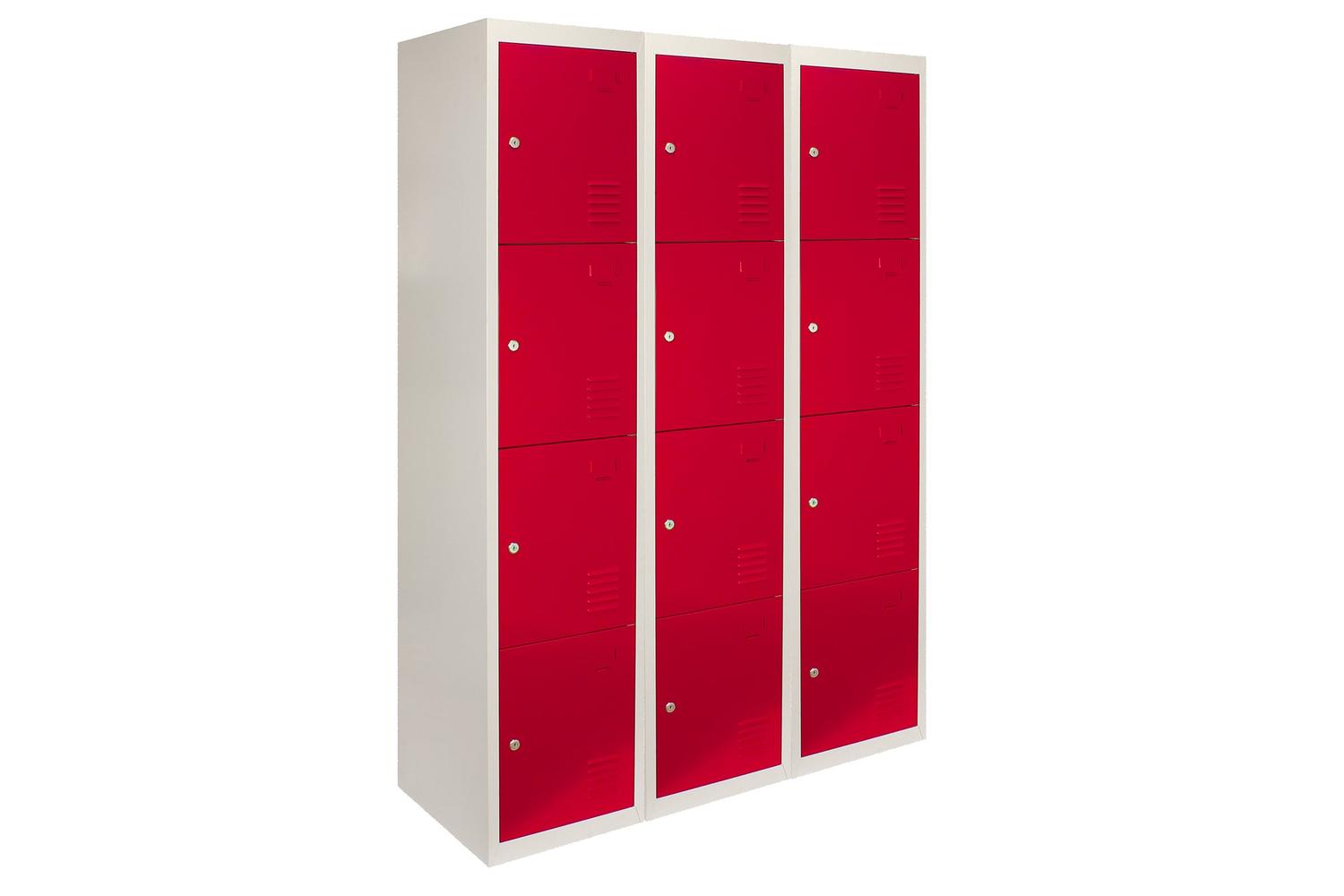 Monstershop 3 x Metal Storage Lockers | Red-2