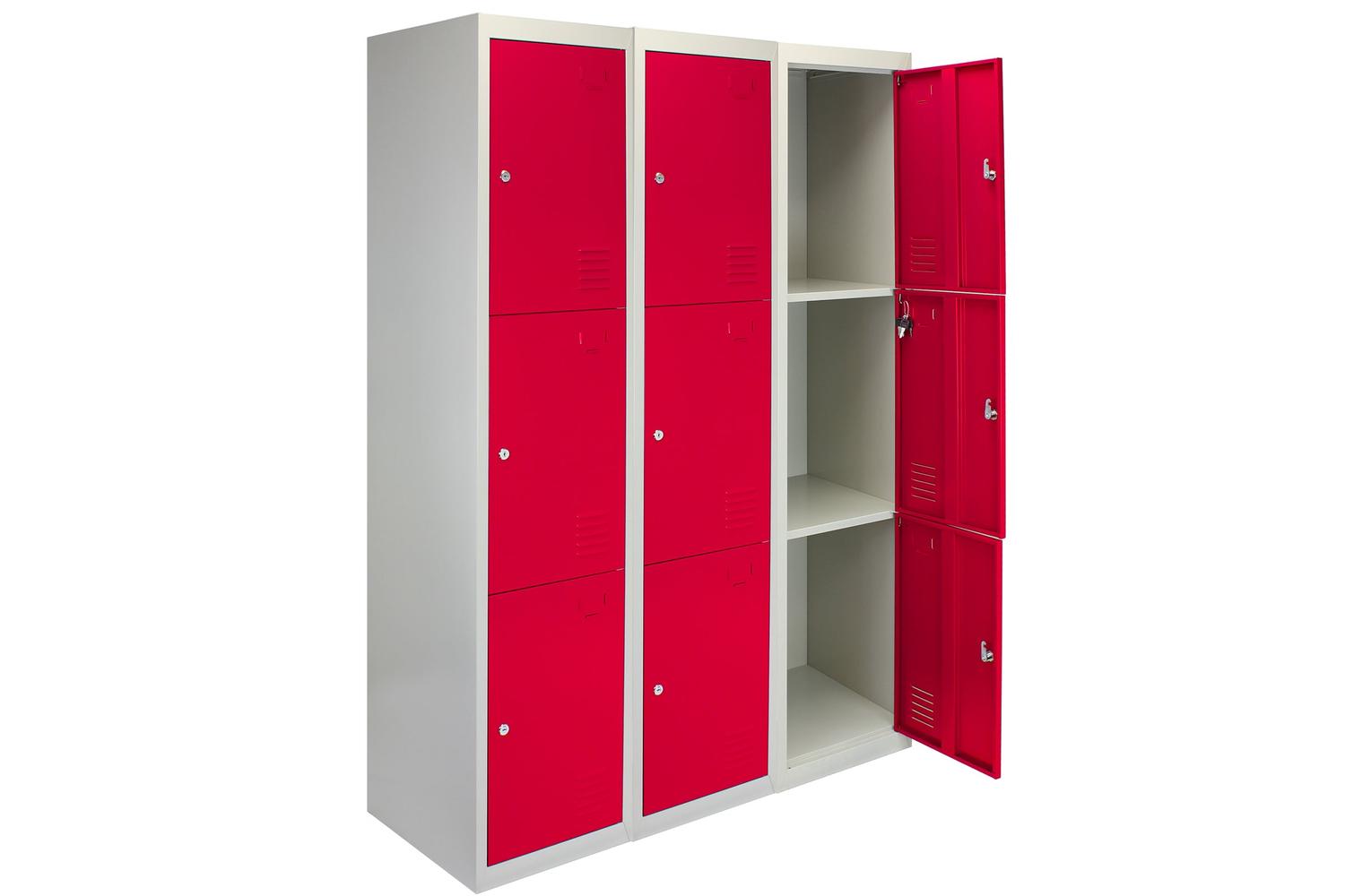 Monstershop 3 x Metal Storage Locker | Red