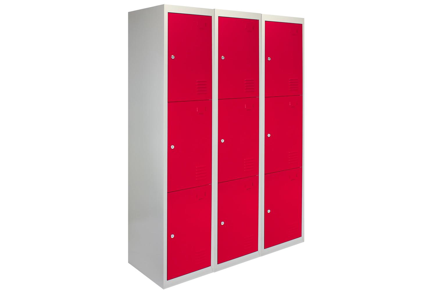 Monstershop 3 x Metal Storage Locker | Red-2