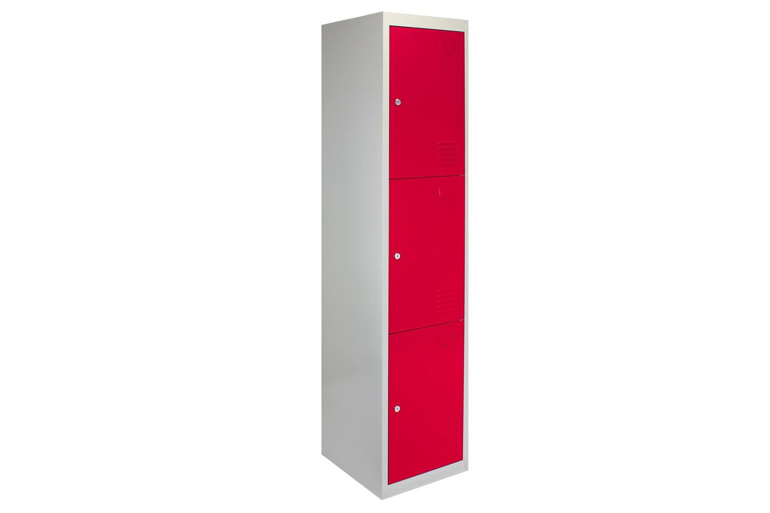 Monstershop 3 x Metal Storage Locker | Red-3