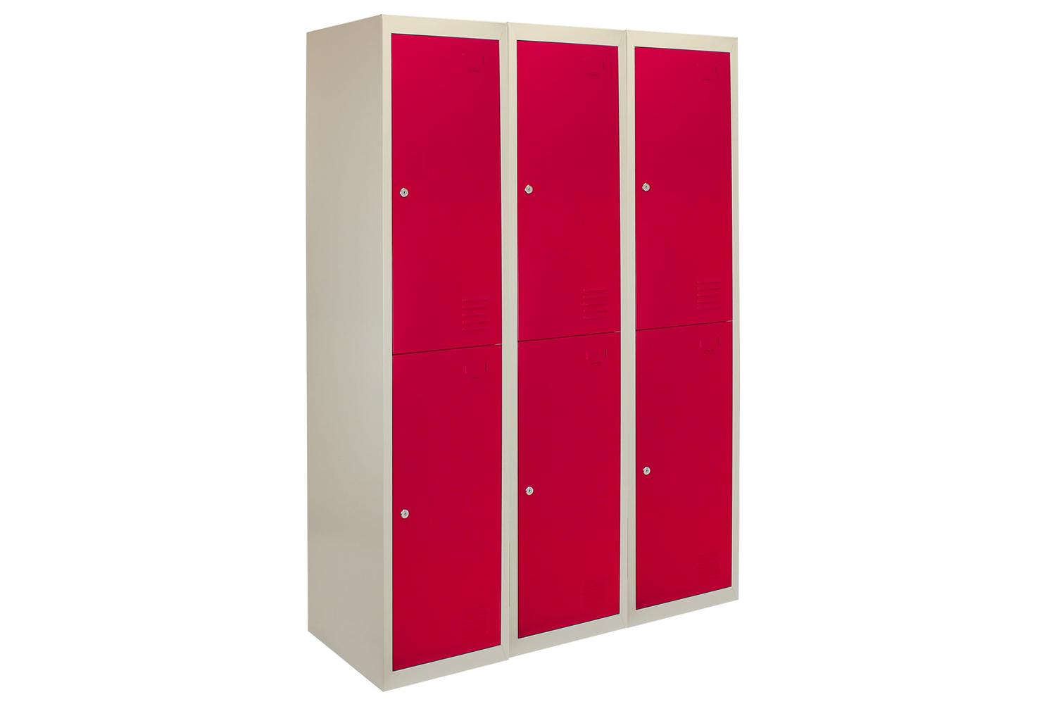 Monstershop 3 x Metal Storage Lockers | Red-2