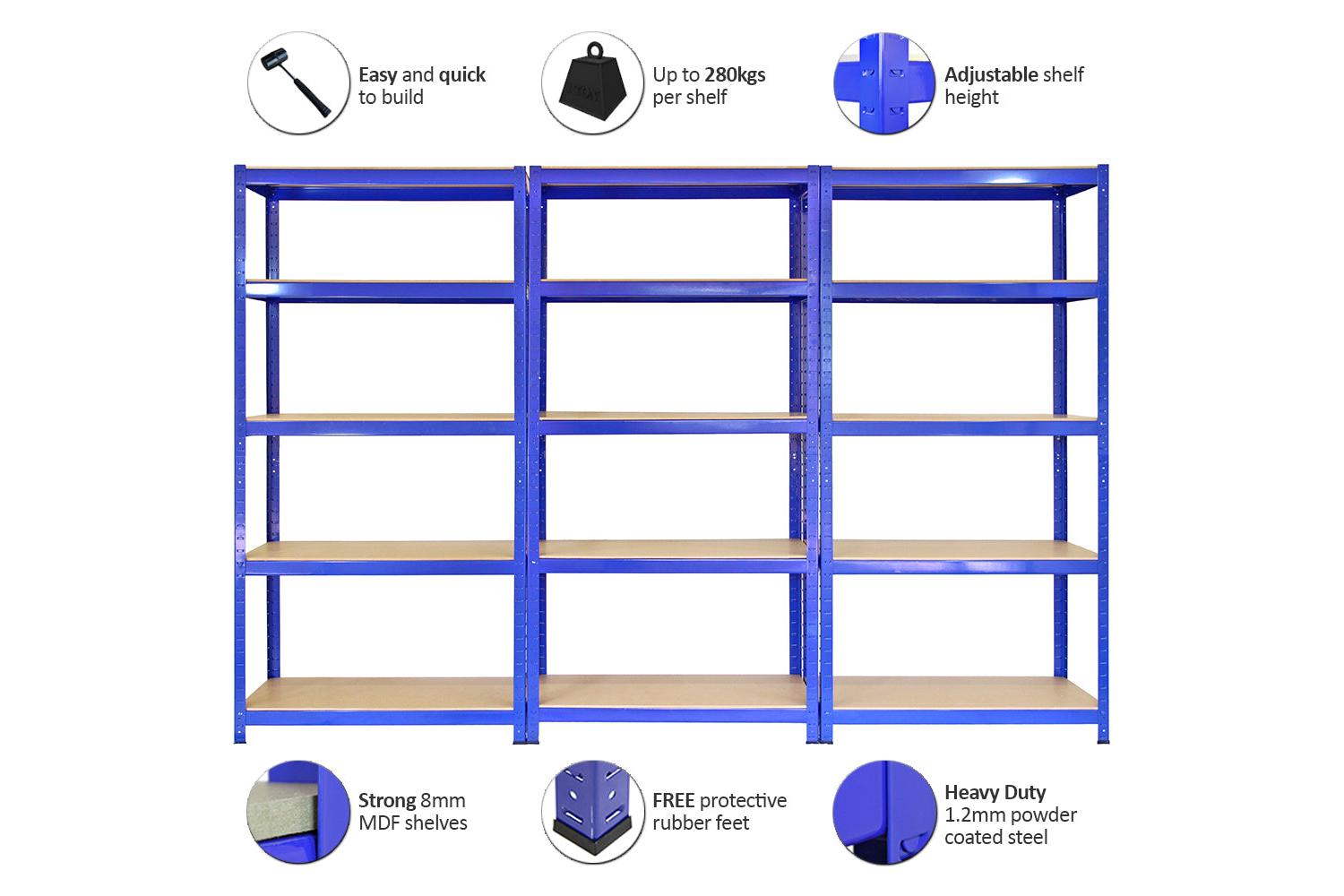 Monstershop 3 x T-Rax Racking & Bay Connectors | Blue-5