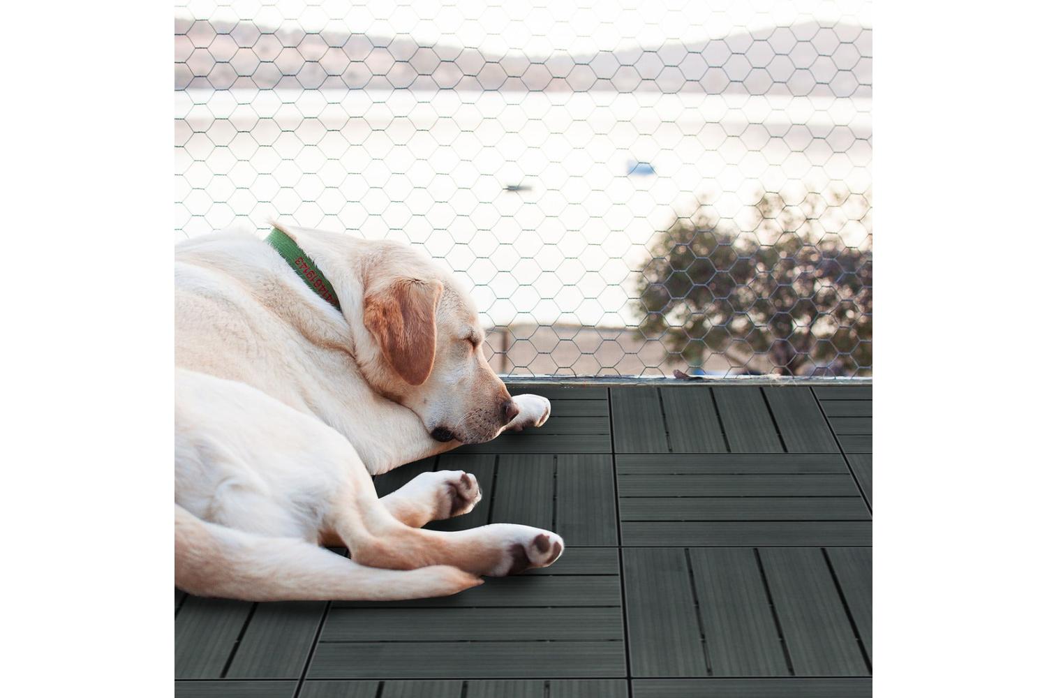 Monstershop 33 x Wpc Decking Floor Tiles | Grey-3