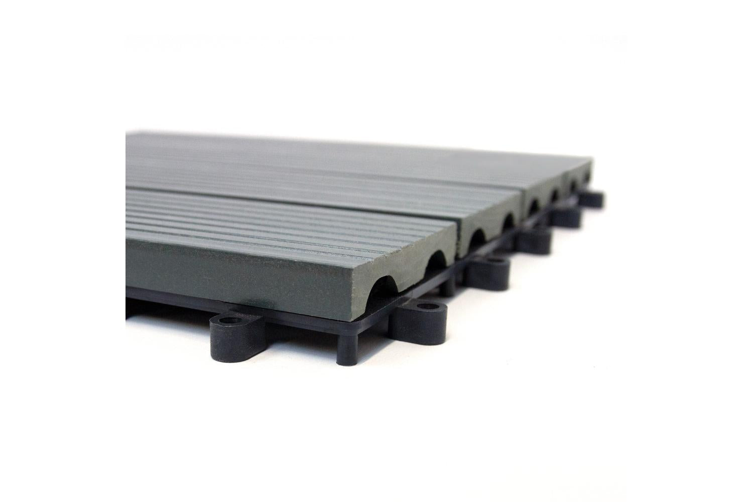 Monstershop 33 x Wpc Decking Floor Tiles | Grey-5
