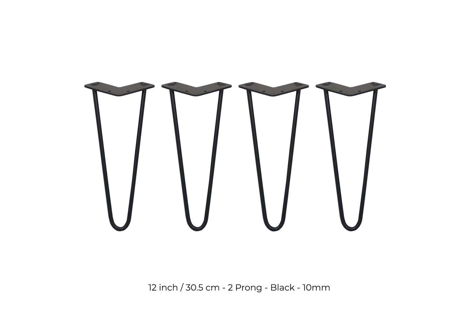 Monstershop Hairpin Legs 2 Prong | Black | 10mm-3