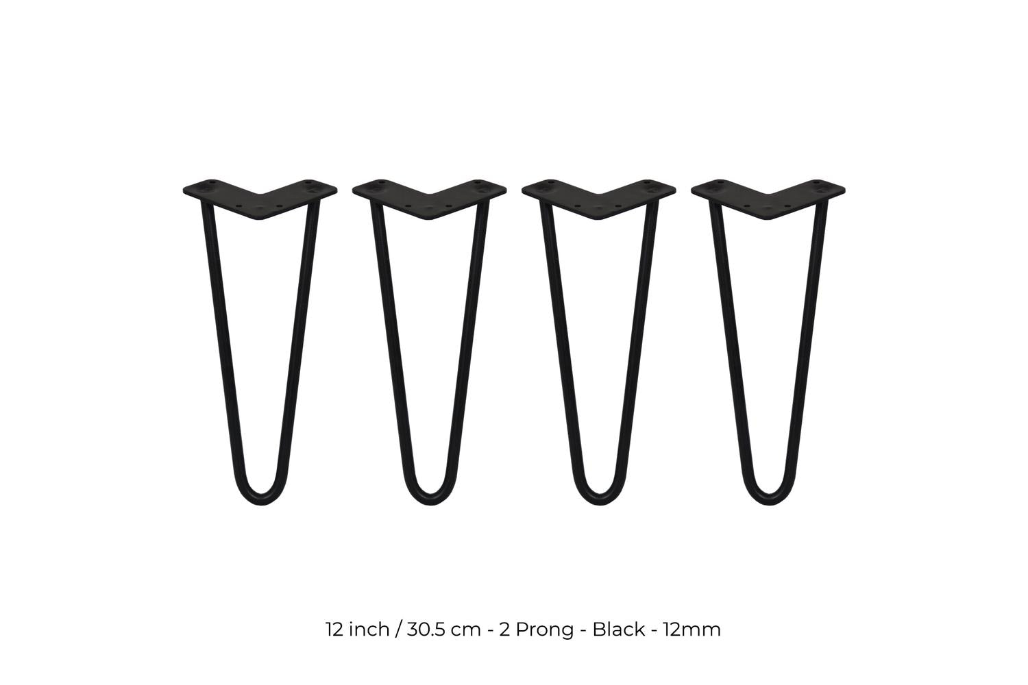 Monstershop Hairpin Legs 2 Prong | Black | 12mm-3