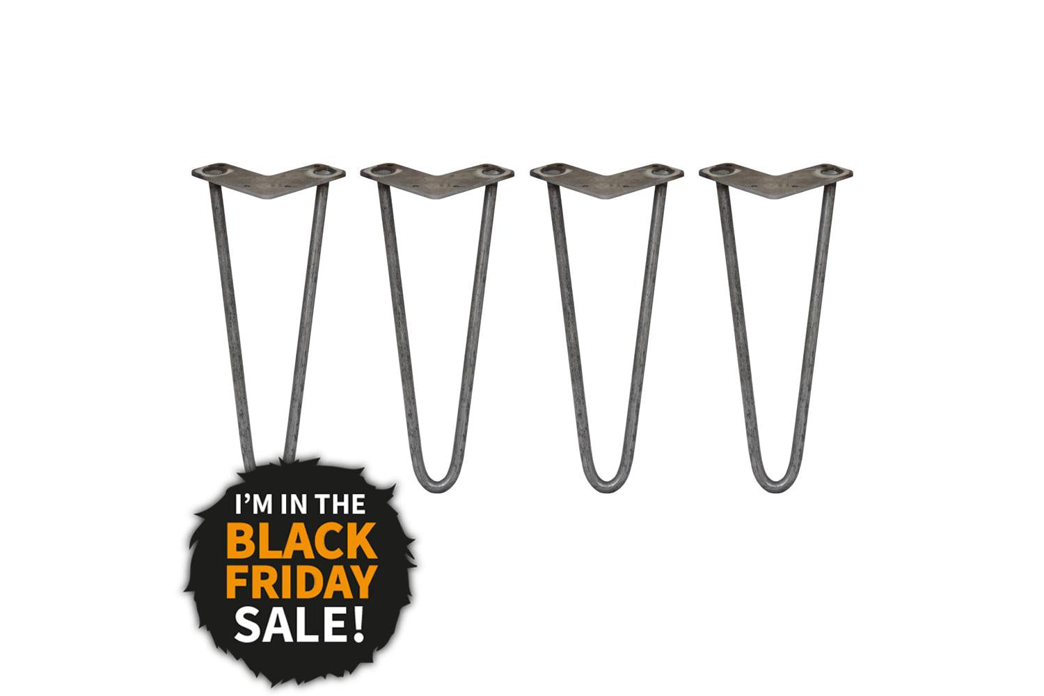 Monstershop Hairpin Legs 2 Prong | Raw Steel | 12mm-2