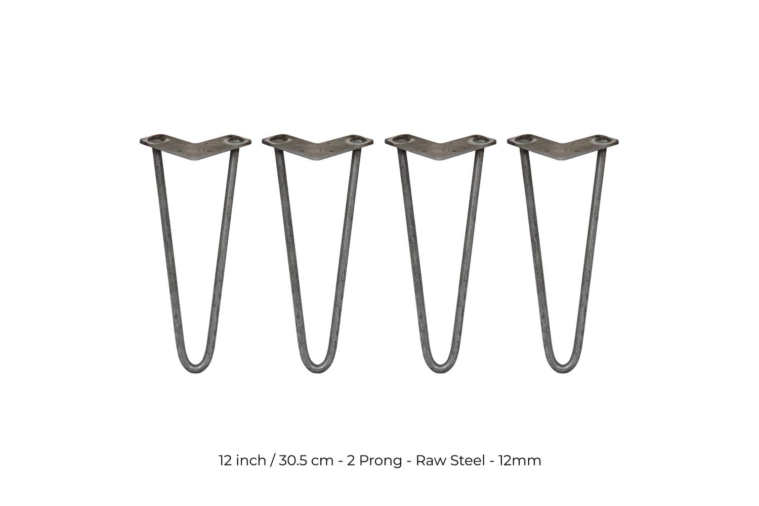 Monstershop Hairpin Legs 2 Prong | Raw Steel | 12mm-4