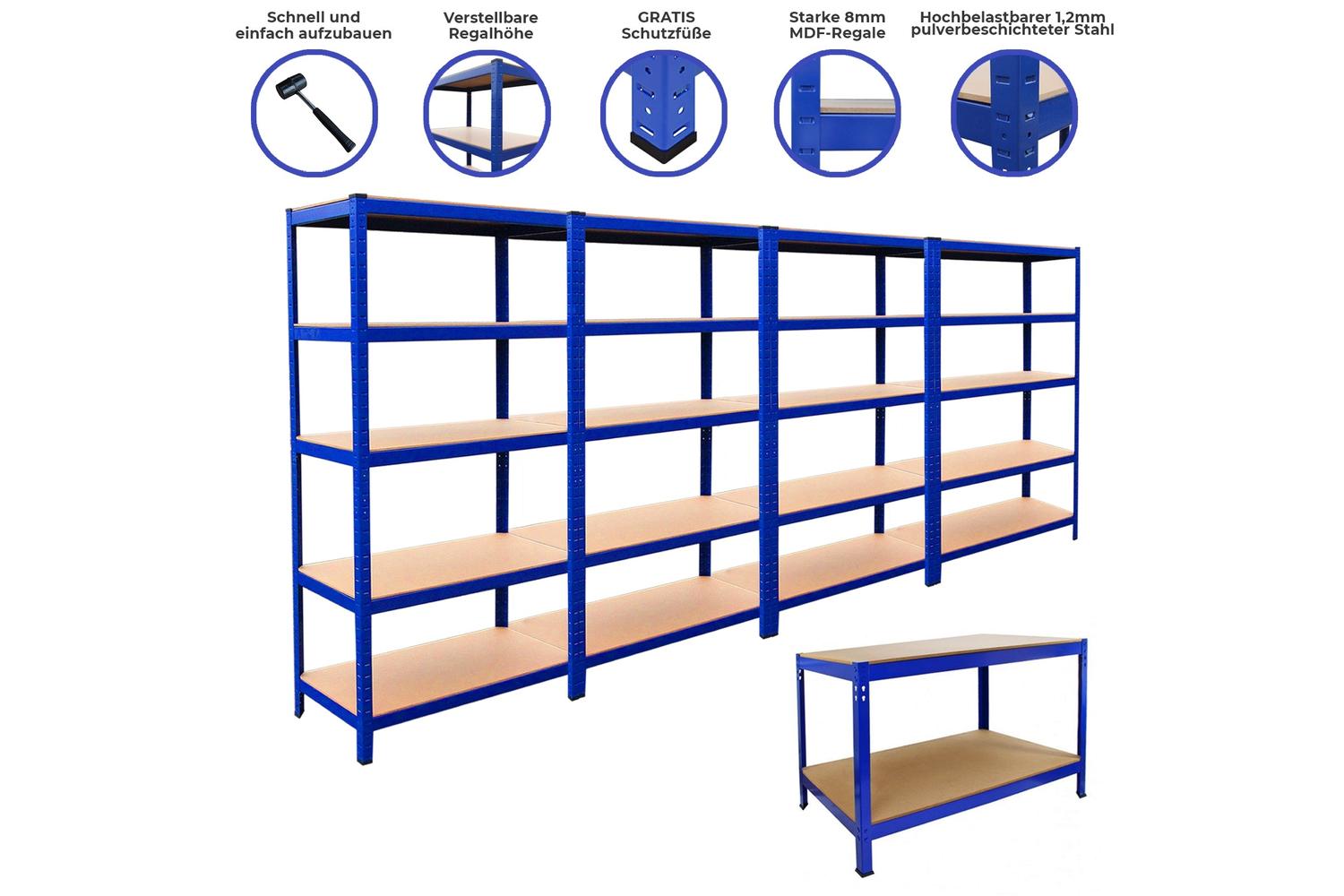 Monstershop 4 x T-Rax Racks & Workbench | Blue-3