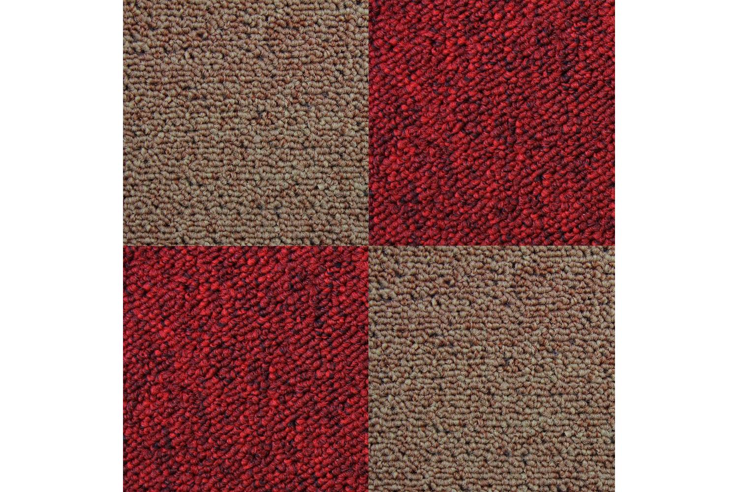 Monstershop 40 x Carpet Tiles | Scarlet Red/Sand