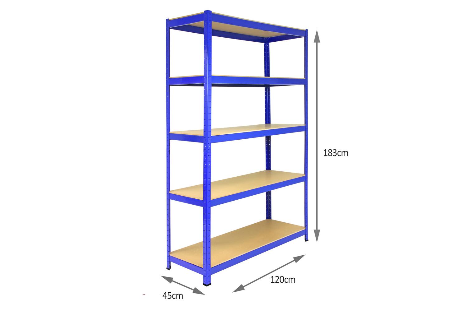Monstershop 5 x T-Rax Warehouse Racking Units | Blue-4