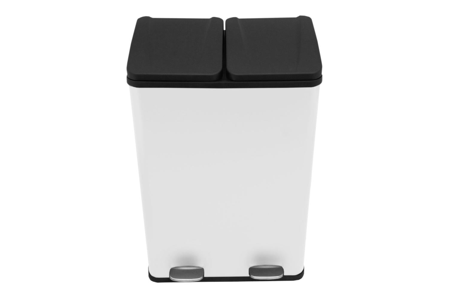Monstershop 60L Dual Pedal Recycling Bin | White