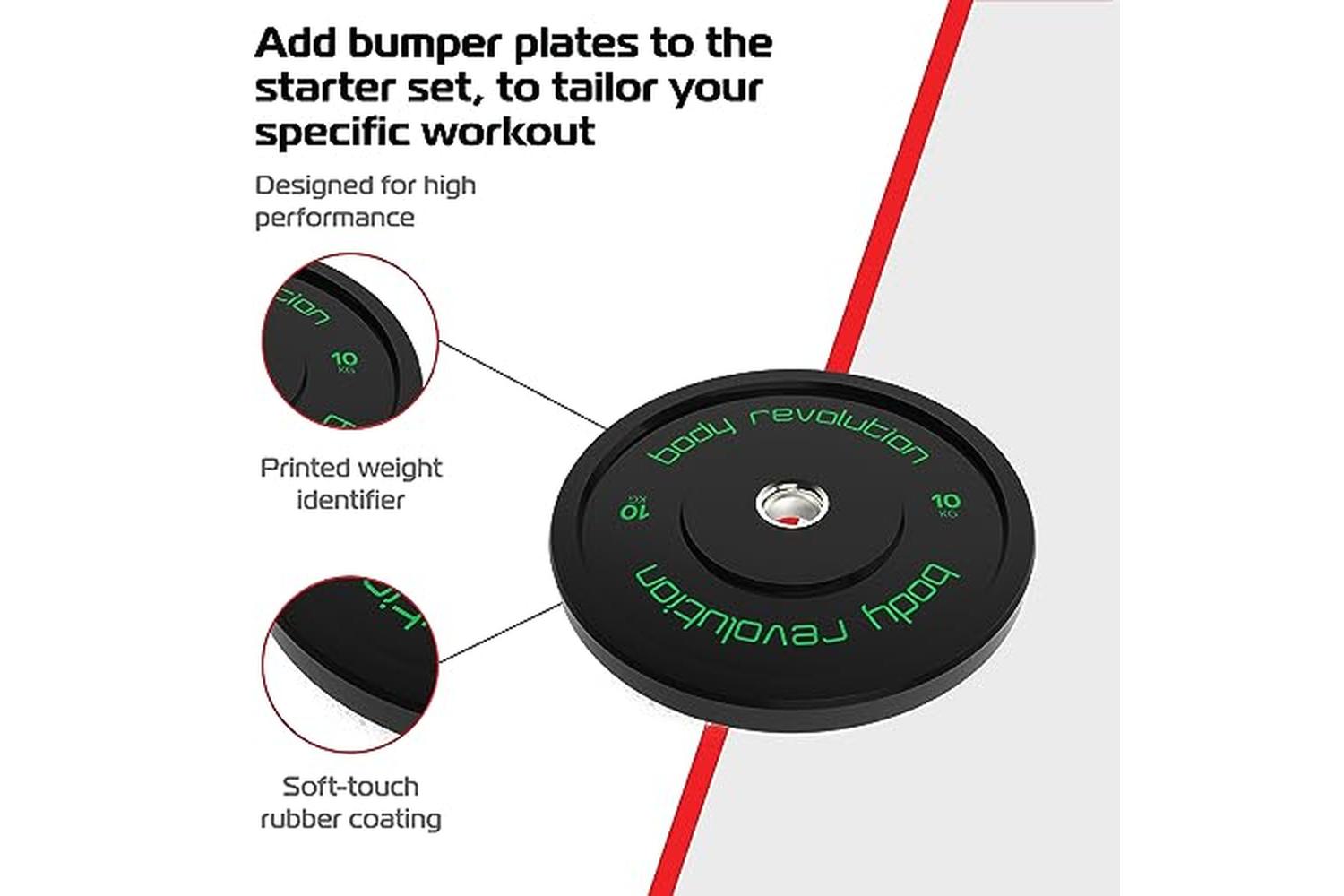 Monstershop 7ft Olympic Weightlifting Bar & Bumper Weight Plate Sets-5