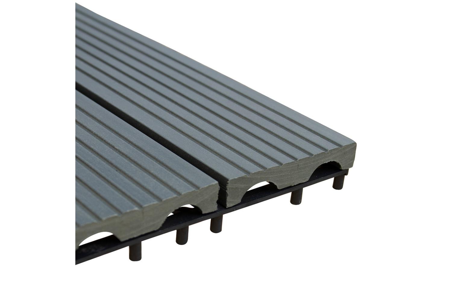 Monstershop 99 x WPC Decking Floor Tiles | Grey-4