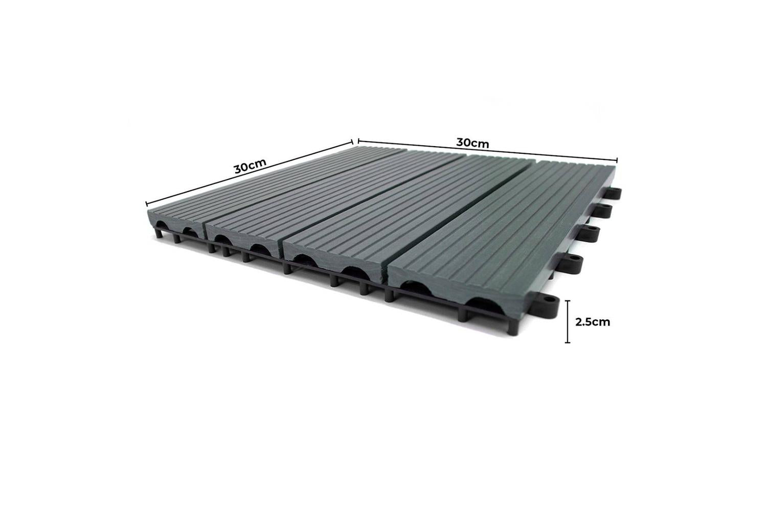 Monstershop 99 x WPC Decking Floor Tiles | Grey-6