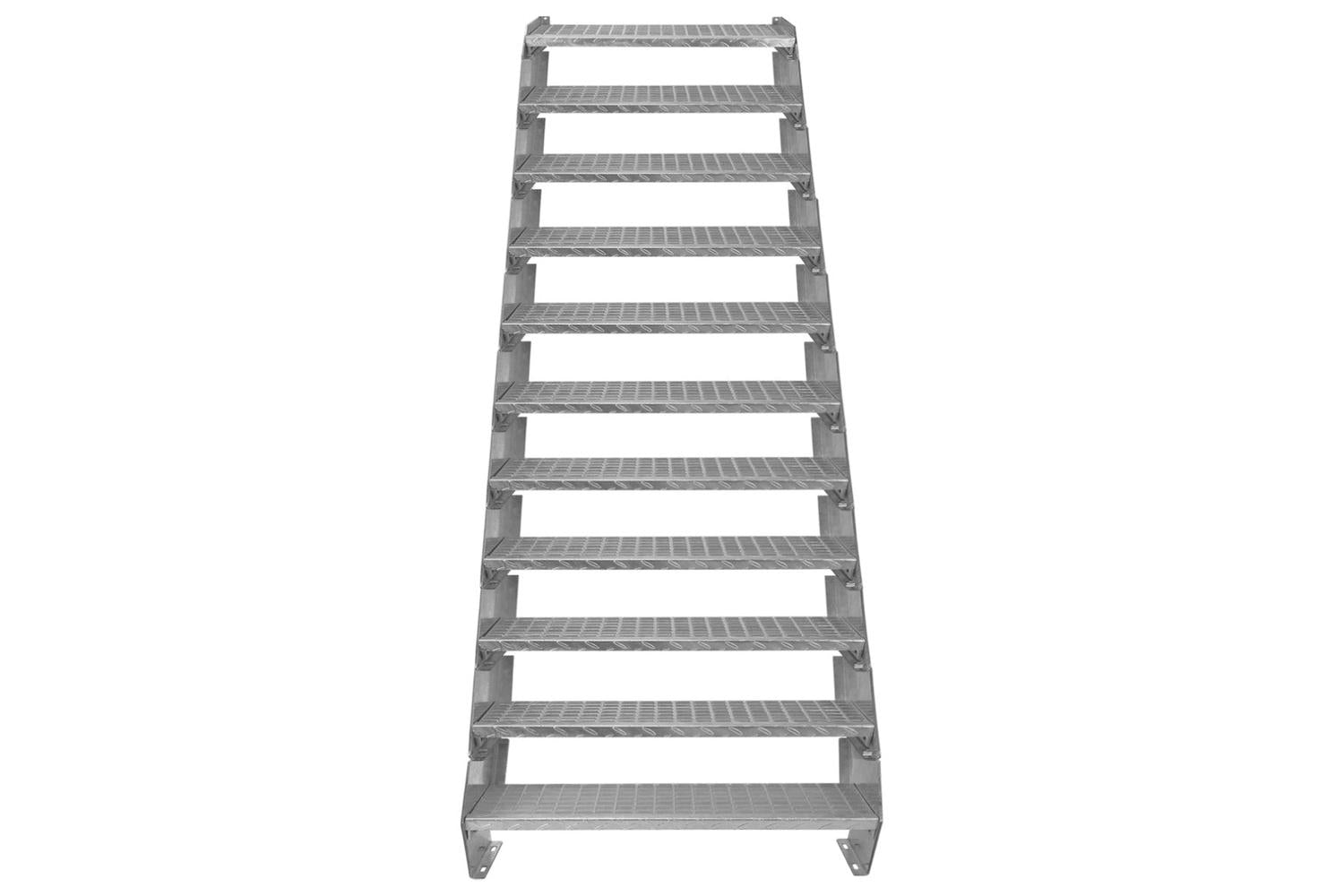 Monstershop Adjustable 11 Section Galvanised Staircase | Silver-2