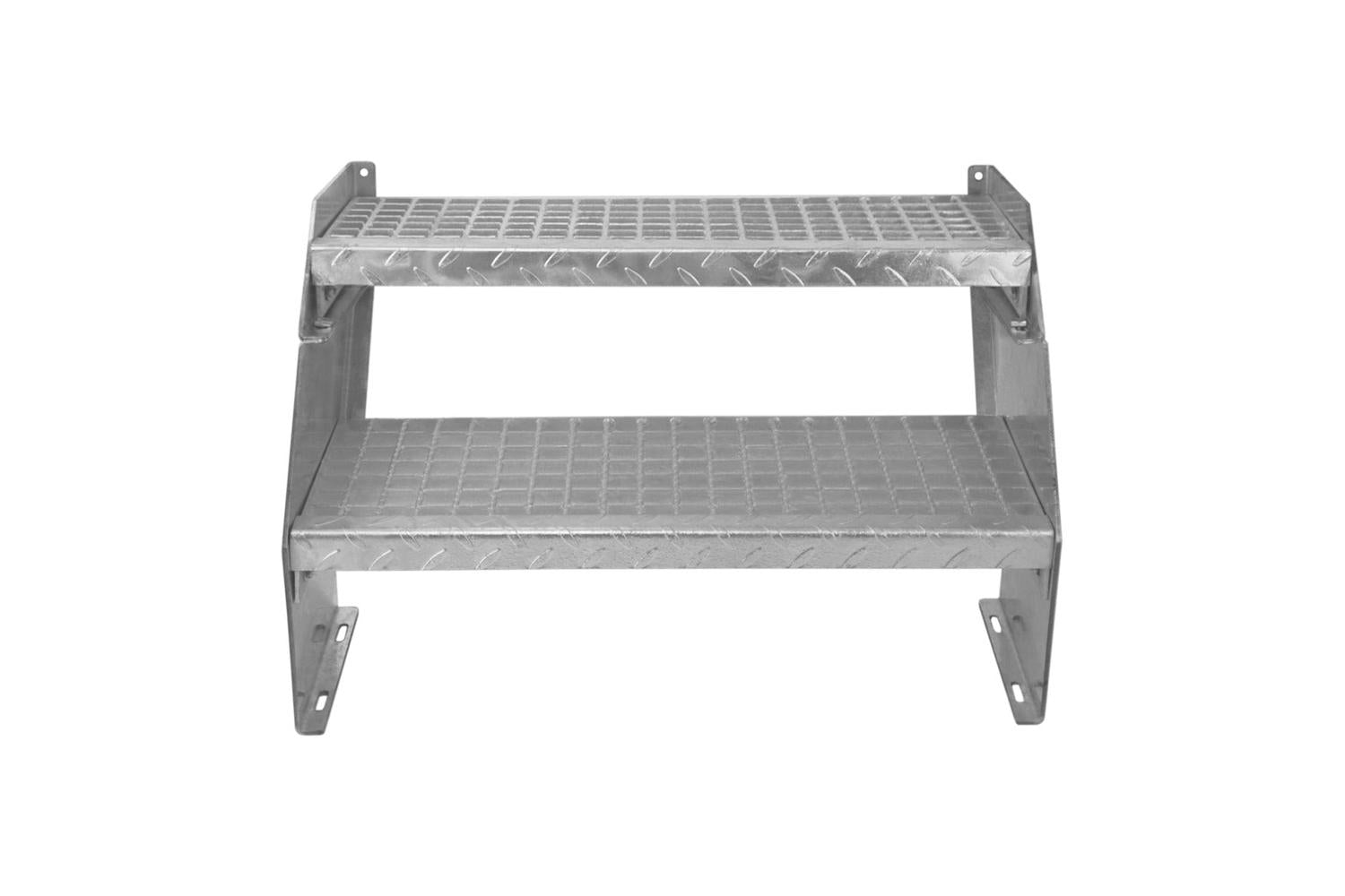 Monstershop Adjustable 2 Section Galvanised Staircase | Silver-2