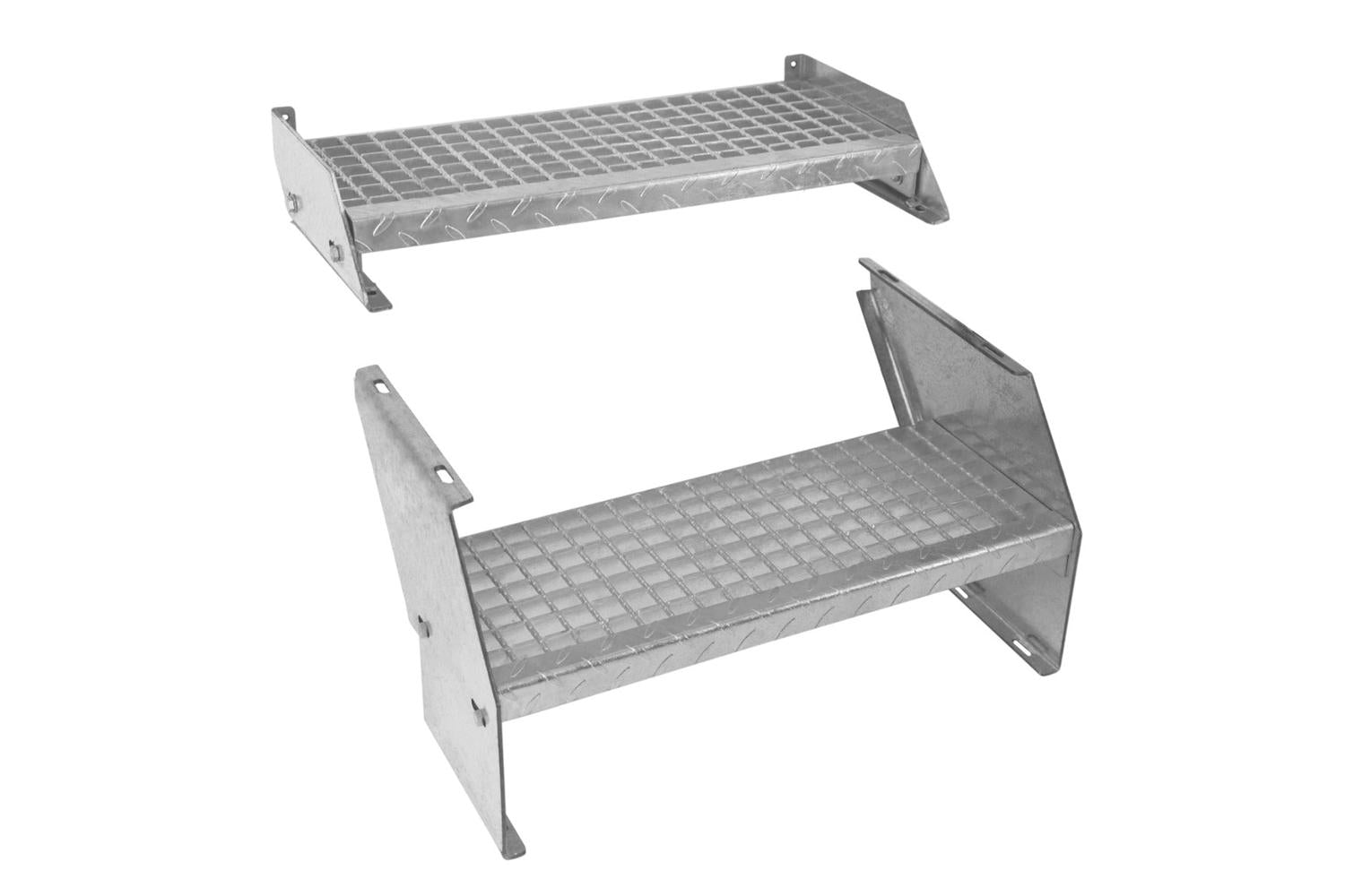 Monstershop Adjustable 2 Section Galvanised Staircase | Silver-8