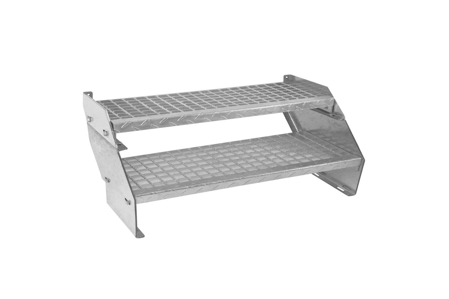 Monstershop Adjustable 2 Section Galvanised Staircase | Silver