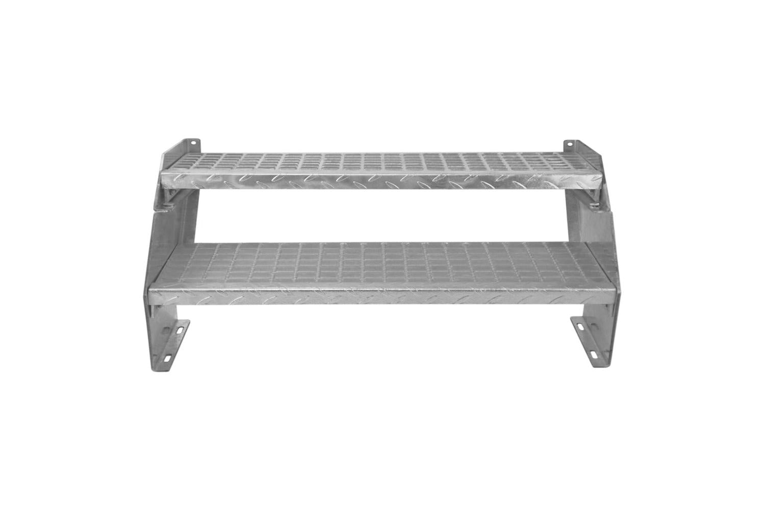 Monstershop Adjustable 2 Section Galvanised Staircase | Silver-2