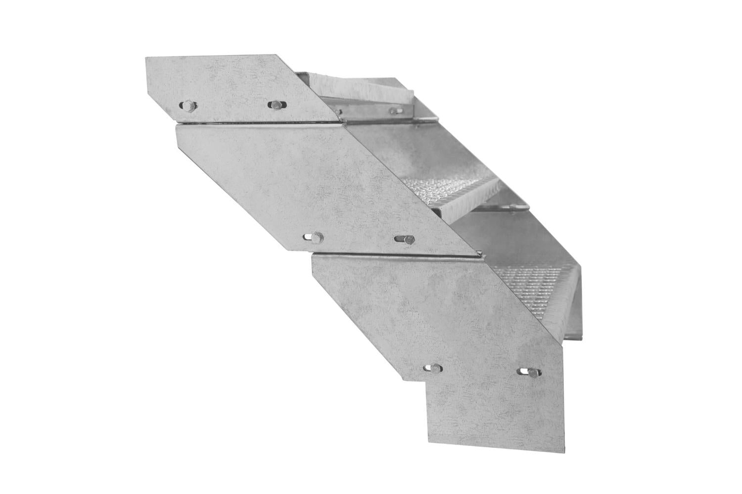 Monstershop Adjustable 2 Section Galvanised Staircase | Silver-7