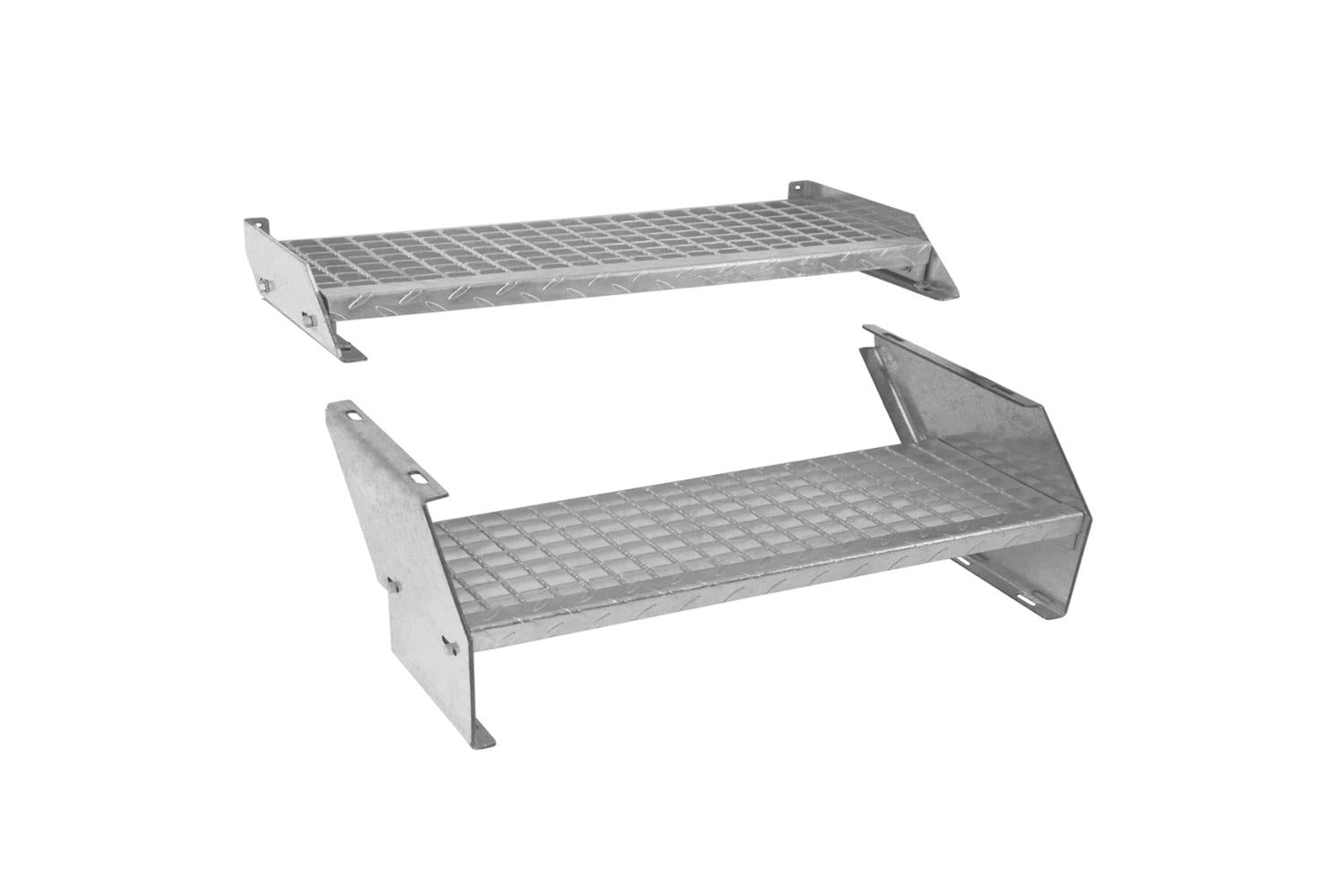 Monstershop Adjustable 2 Section Galvanised Staircase | Silver-8