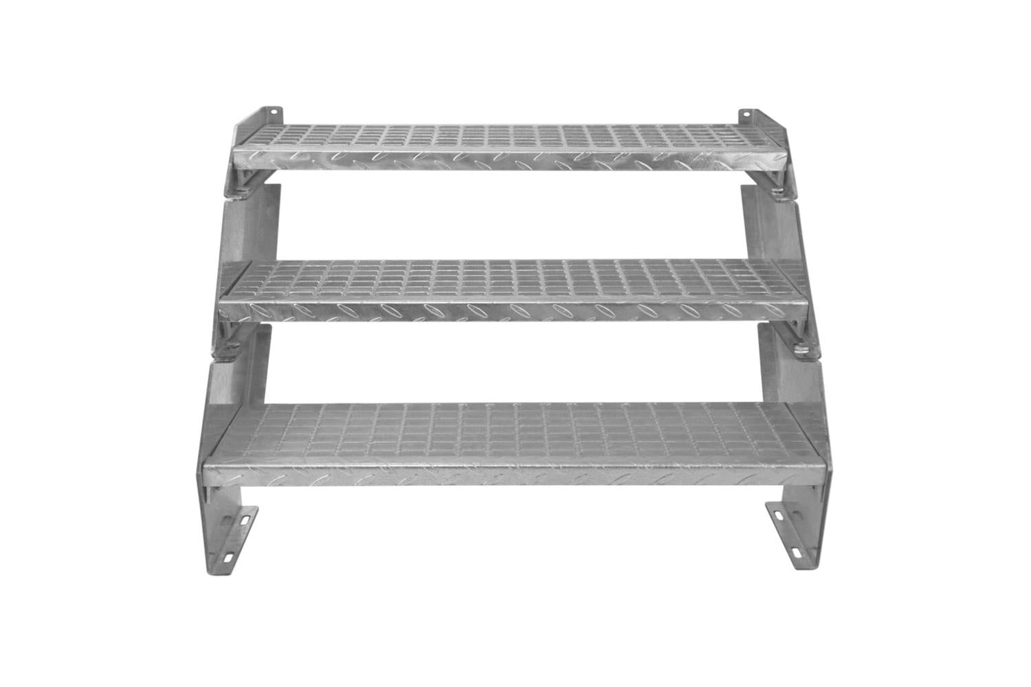 Monstershop Adjustable 3 Section Galvanised Staircase | Silver-2