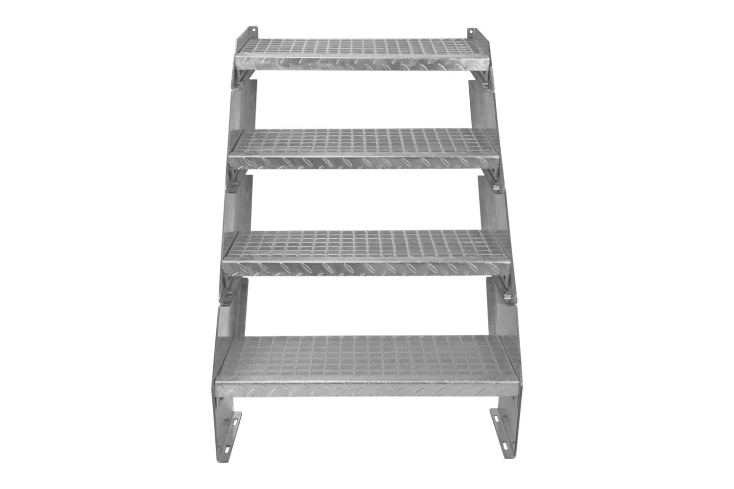 Monstershop Adjustable 4 Section Galvanised Staircase | Silver-2