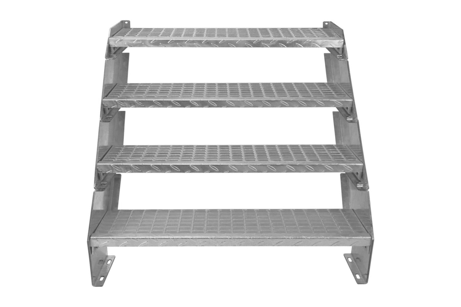 Monstershop Adjustable 4 Section Galvanised Staircase | Silver-2