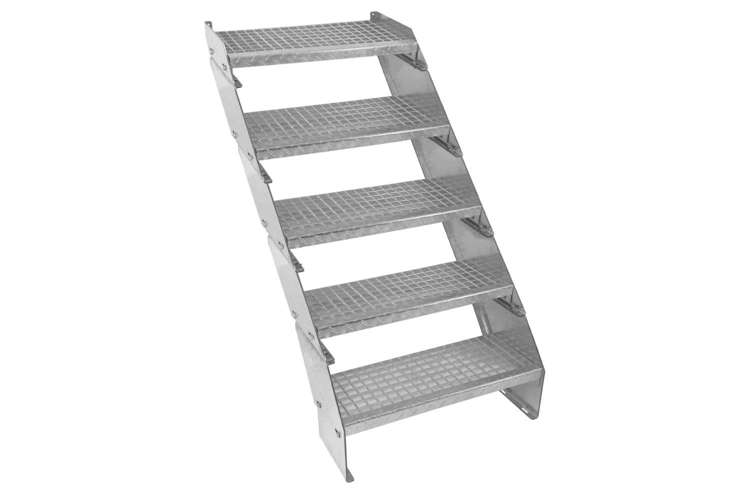 Monstershop Adjustable 5 Section Galvanised Staircase | Silver