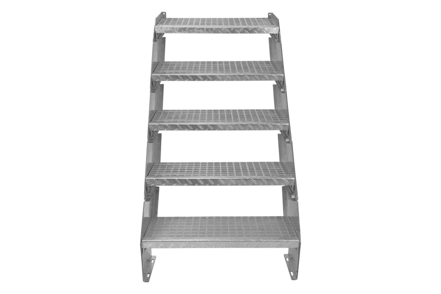 Monstershop Adjustable 5 Section Galvanised Staircase | Silver-2