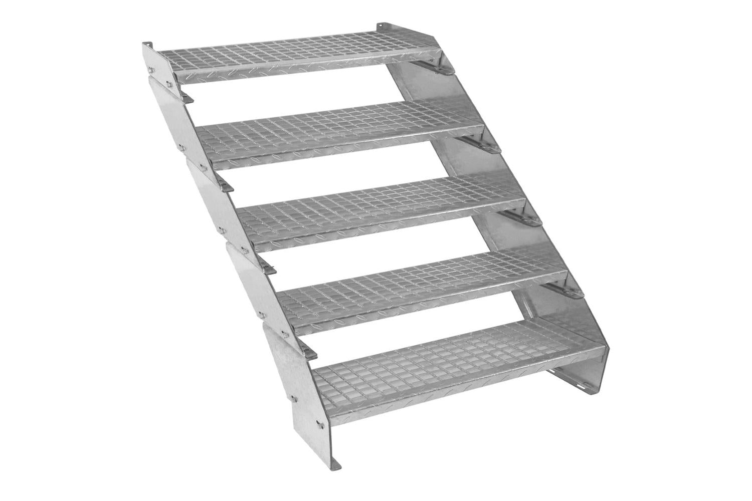 Monstershop Adjustable 5 Section Galvanised Staircase | Silver