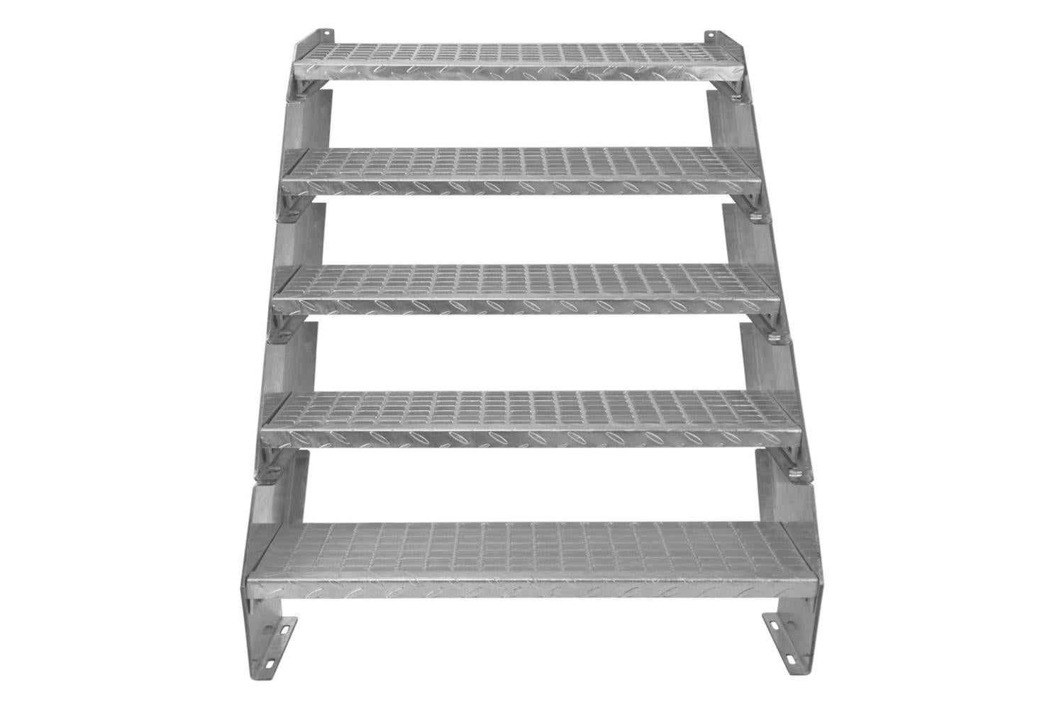 Monstershop Adjustable 5 Section Galvanised Staircase | Silver-2