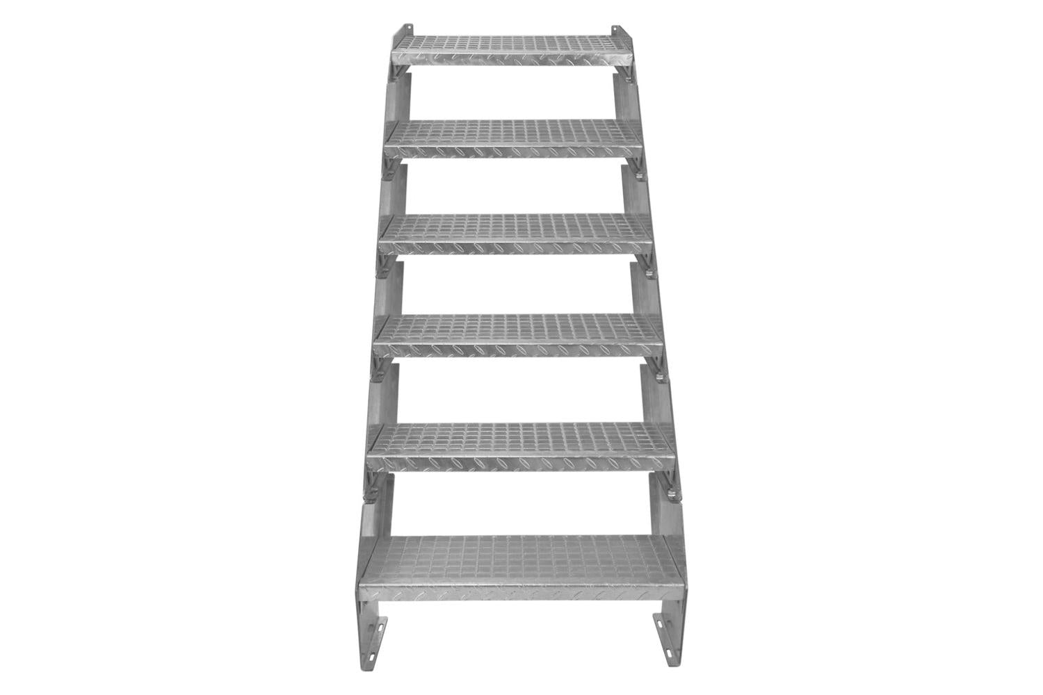 Monstershop Adjustable 6 Section Galvanised Staircase | Silver-2