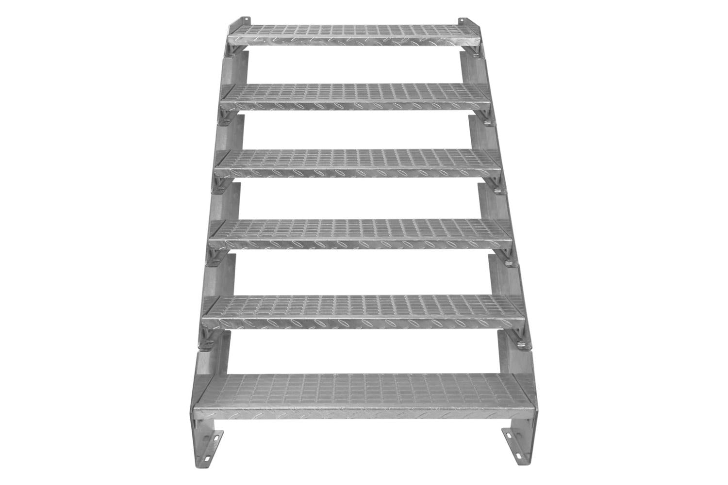 Monstershop Adjustable 6 Section Galvanised Staircase | Silver-2