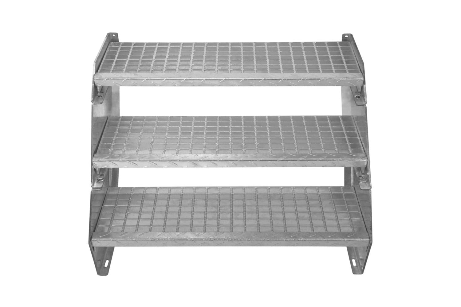 Monstershop Adjustable 6 Section Galvanised Staircase | Silver-5