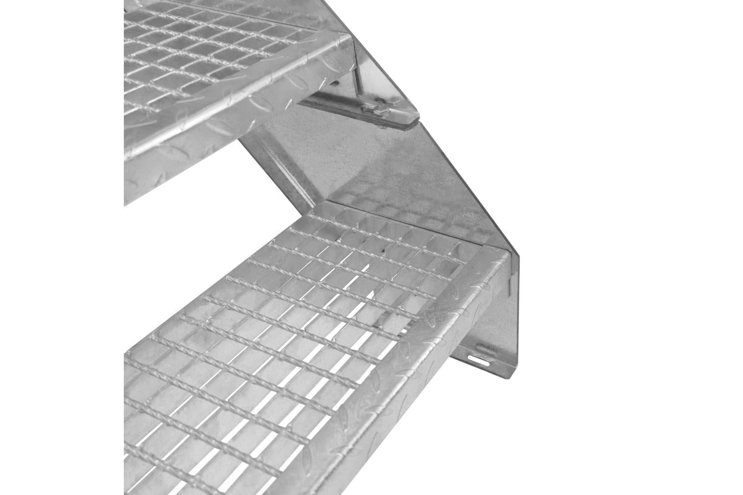 Monstershop Adjustable 6 Section Galvanised Staircase | Silver-6