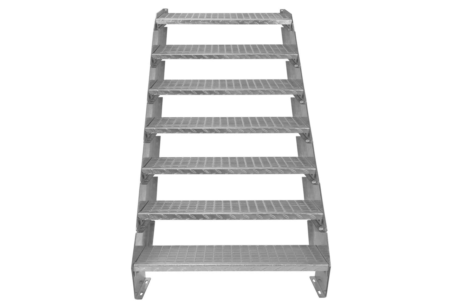 Monstershop Adjustable 7 Section Galvanised Staircase | Silver-2