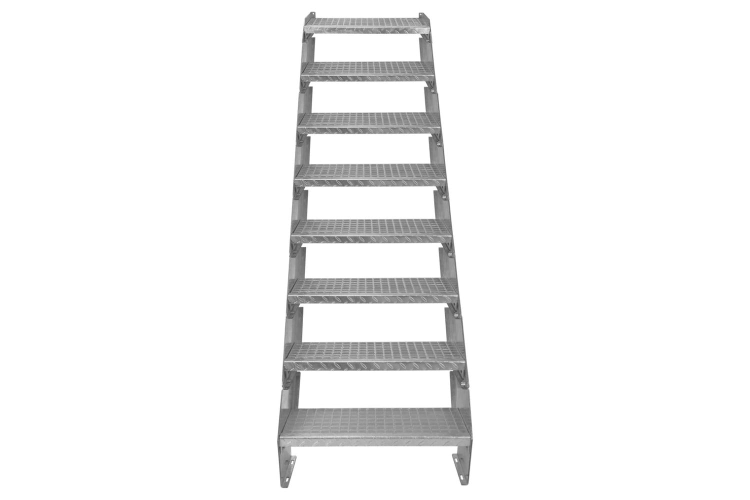 Monstershop Adjustable 8 Section Galvanised Staircase | Silver-2