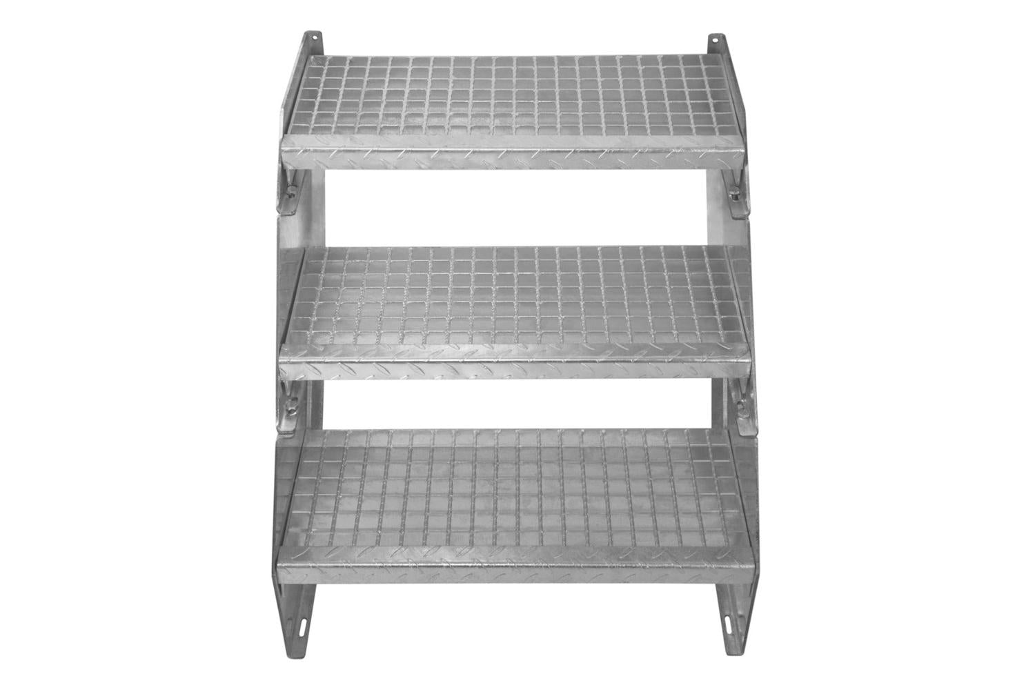 Monstershop Adjustable 8 Section Galvanised Staircase | Silver-5