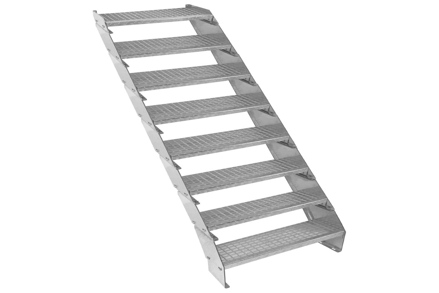 Monstershop Adjustable 8 Section Galvanised Staircase | Silver