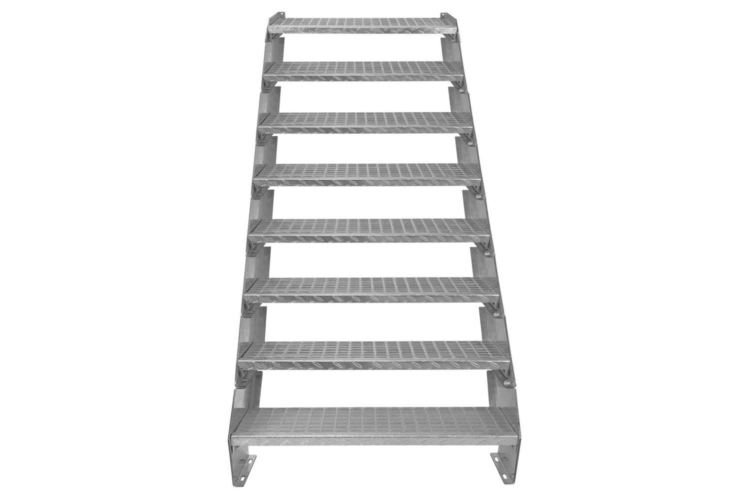 Monstershop Adjustable 8 Section Galvanised Staircase | Silver-2