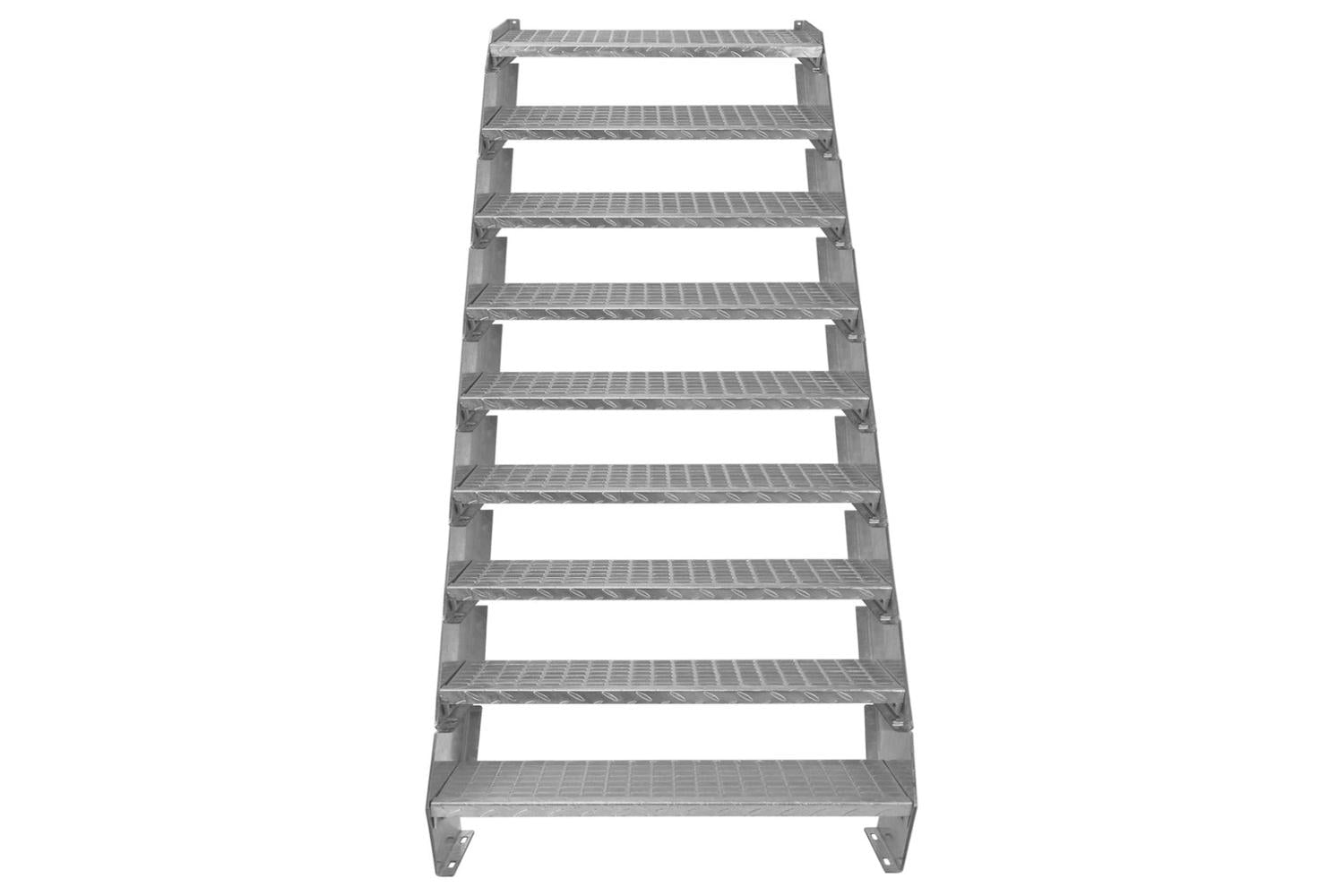 Monstershop Adjustable 9 Section Galvanised Staircase | Silver-3